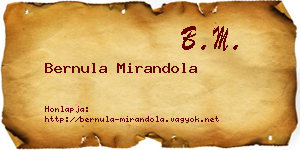 Bernula Mirandola névjegykártya